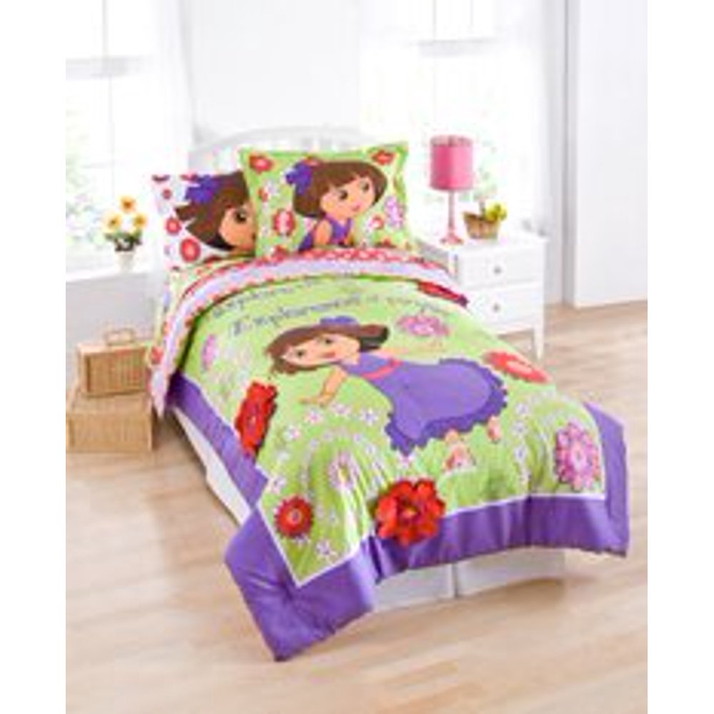 nickelodeon dora the explorer "picnic" comforter with sham, twin