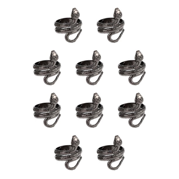Sonducket anillos de tamaño ajustable tendencia de modelado anillo de amistad punk vintage fuente de joyería de aleación unisex aros dobles / negro Aros Dobles/Negro 10piezas Sonducket CBP283149