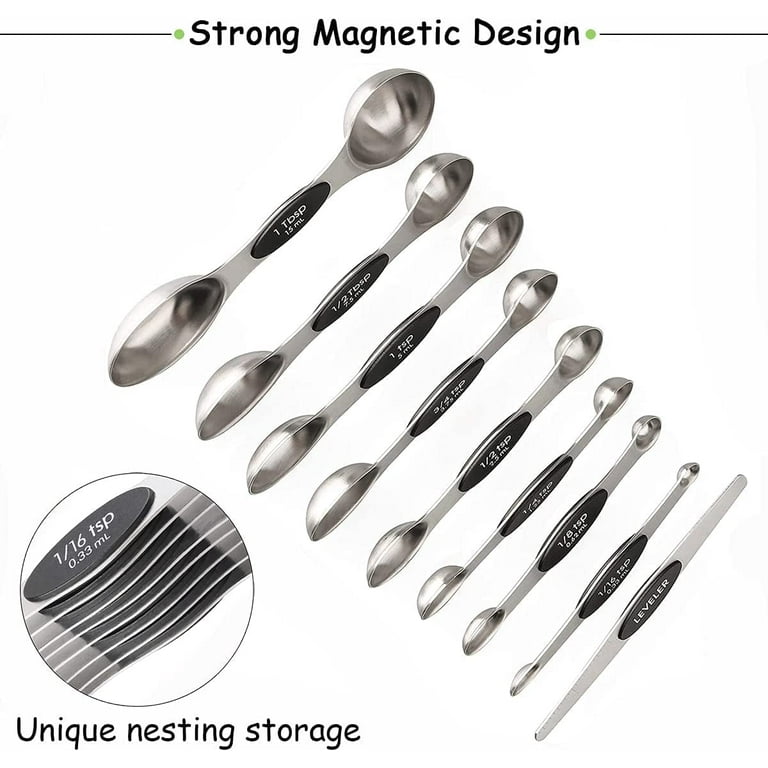 Vintage Stainless Metal Nesting Oval Measuring Spoons-Set of 4