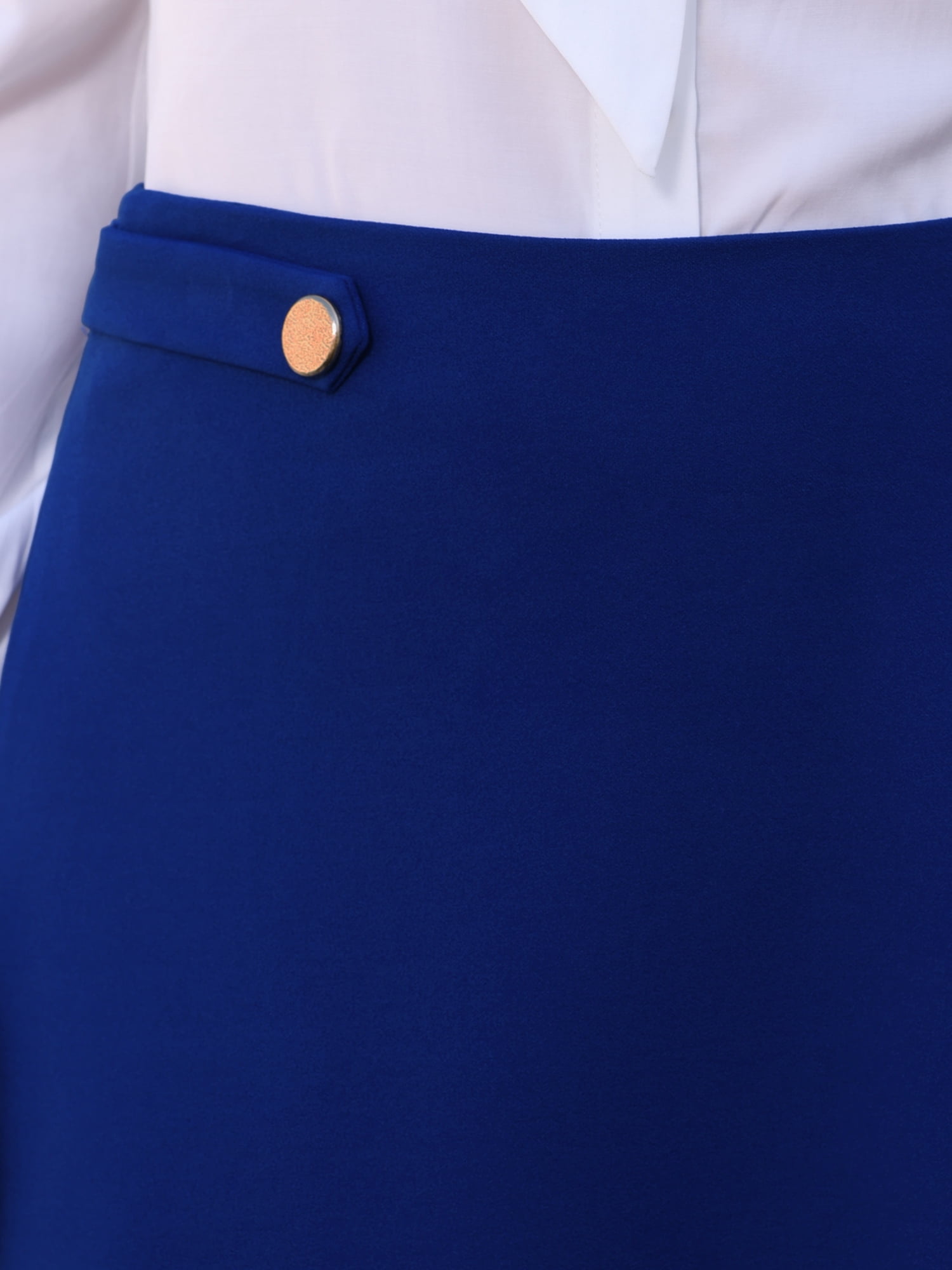 DARING DIVA Women's Flare A Line High Waist Casual Midi Skirts S Royal Blue