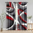 thumbnail image 3 of Red Black Grey Blackout Curtains for Bedroom 2 Panels Set Modern Abstract Geometric Black Out Living Room Curtains Grommet Thermal Insulated Room Darkening Window Drapes-42"W x 63"L (Pack of 2), 3 of 6