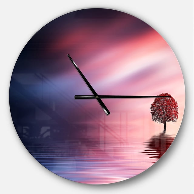 DesignArt Astonishing Lonely Tree with Birds Large Wall Clock