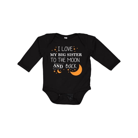 Inktastic I Love My Big Sister To The Moon and Back Boys or Girls Long Sleeve Baby Bodysuit