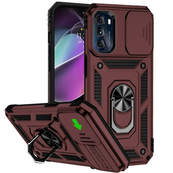 For Apple iPhone 11 Pro Max (6.5") Case with Stand, Camera Lens Protection & 360° Rotate Ring Kickstand, Shockproof Cover ,Xpm Phone Case [ Burgundy ]