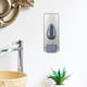 thumbnail image 4 of Dispensador de jabón líquido de pared de 350 ml para gel de ducha, champú y detergente, color plata, 4 of 9