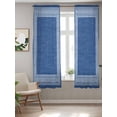 thumbnail image 2 of Dark Blue Retro Greek Key Curtains 63 Inch Length,Sheer Curtains for Bedroom Living Room Window Geometric Greece Ancient Rustic Rod Pocket Drapes Kitchen Curtains Small Half Window 42"x63" 2 Panels, 2 of 6