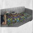 thumbnail image 6 of Psychedelic Soft Flannel Fleece Throw Blanket, Abstract Unusual with Color and Form Details Hippie Retro, Cozy Plush for Indoor and Outdoor Use, 60" x 80", Multicolor, by Ambesonne, 6 of 6