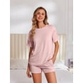 thumbnail image 2 of Ekouaer Womens Pajama Sets Short Sleeve Lounge Sets 2 Piece Pjs Tops and Shorts Outfits Matching Loungewear with Pockets, 2 of 6