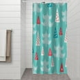 thumbnail image 2 of Turquoise Christmas Tree Pattern Shower Curtain 36"x72" ,Bathroom Decorative Shower Curtains Set with 12 Hooks,Modern Waterproof Washable Shower Curtain, 2 of 6