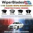 thumbnail image 2 of 2014 Lexus IS350 Beam Wiper Blades Wipers w/1yr Warranty (Set of 2), 2 of 5