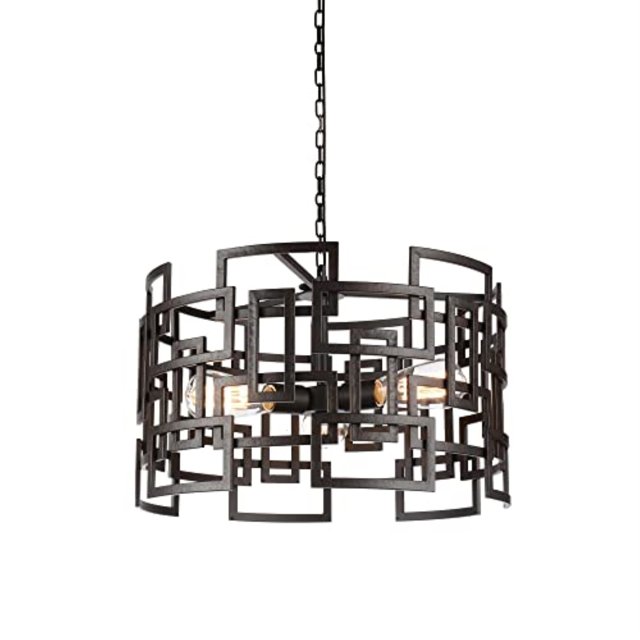 CWI Lighting Litani 3 Light Down Chandelier With Brown Finish