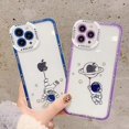 thumbnail image 4 of Compatible with iPhone 13 Pro Max Clear Case Women Girls Cute Astronaut Case Camera Lens Protection Soft Silicone Rocket Case for iPhone 13 Pro Max 5g, 4 of 4