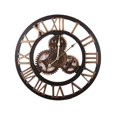 thumbnail image 1 of Retro Decor 40cm 3D Gear Wooden Wall Clock Silent Sweep Non-Ticking Golden Vintage Style for Living Room Office 1Set, 1 of 1