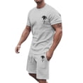 thumbnail image 1 of SHIXIAOO Ensemble de Sport d'Été pour Hommes, Manches Courtes, Col Rond, Imprimé Noix de Coco, 3 Boutons, 1 of 4