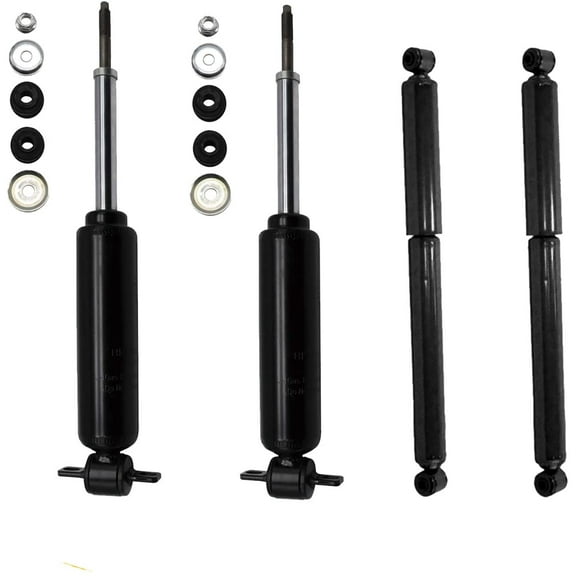 Detroit Axle - Front & Rear Shock Absorbers Assembly Replacement for 1999-2003 Dodge Durango - [1997-2004 Dakota] - 2WD ONLY