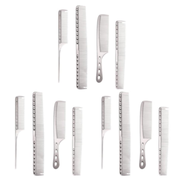 Qarigey Paquete de 4 peines con mango ergonómico para peinar sin esfuerzo, protección ligera unisex para tu cabello plateado brillante Type1 NO1