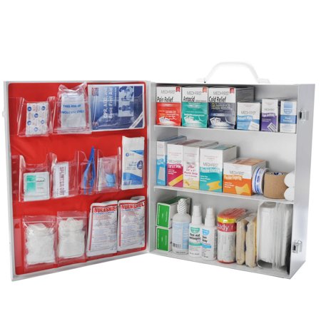 3 Shelf First Aid Kit Osha Fill with Meds/Logo Meets New ANSI OSHA 2021 Requirements