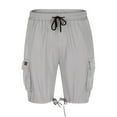 thumbnail image 5 of Men's Quick Dry Cargo Shorts Summer Casual Beach Swim Trunks with Pockets Drawstring Elastic Waist Athletic Swimming Board Shorts S-3XL, 5 of 9