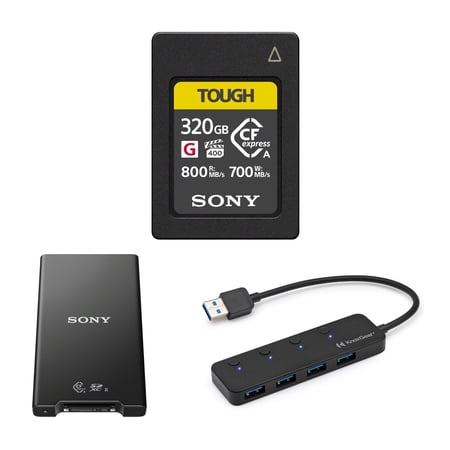 Sony CFexpress 320GB Type A Memory Card with CFexpress Type A/SD Reader and Hub