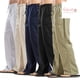 thumbnail image 3 of [HPI] Pantalones Largos Casuales De Color Sólido Con Cordón Bolsillos Rectos Para Hombre, 3 of 4