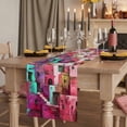 thumbnail image 2 of Table Runners 72 Inches Long Dress Scarves, Abstract Red Farmhouse Kitchen/Dining Table Runner, Coffee Tablerunners, Painting Buildings Geometric Color Block 16x72 Inch, 2 of 9