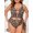 Leopard, variant on High Waist Two Piece Bikini Women's plus Size Checkered Print Slimming Swimsuit Sexy European Style Polyester Fabric Swimwear