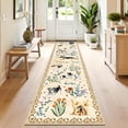 thumbnail image 3 of MJIAexp 2'x8' Jute Animal Dog Floral Kitchen Runner Rug,Woven Texture Machine Washable Runner Rug Non-Slip Rubberback Hallway Runner Laundry Rug Throw Carpet for Living Room Bedroom Dining Room Entry, 3 of 7