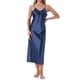 thumbnail image 2 of Conjunto de bata de satén para mujer INSPIRE CHIC de 2 piezas, camisón midi suave y sedoso, conjuntos de pijama sexys, batas de kimono para damas de honor M azul, 2 of 6