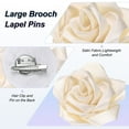 thumbnail image 2 of Uxcell Rose Flower Brooches and Pins for Women, Fabric Big Rose Hair Flowers Clips for Wedding [11cm, Beige], 2 of 7