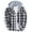 White&Black, variant on Men's Flannel Hoodie Shirt Jacket Casual Long Sleeve Button-Down Plaid Shacket White&Black L