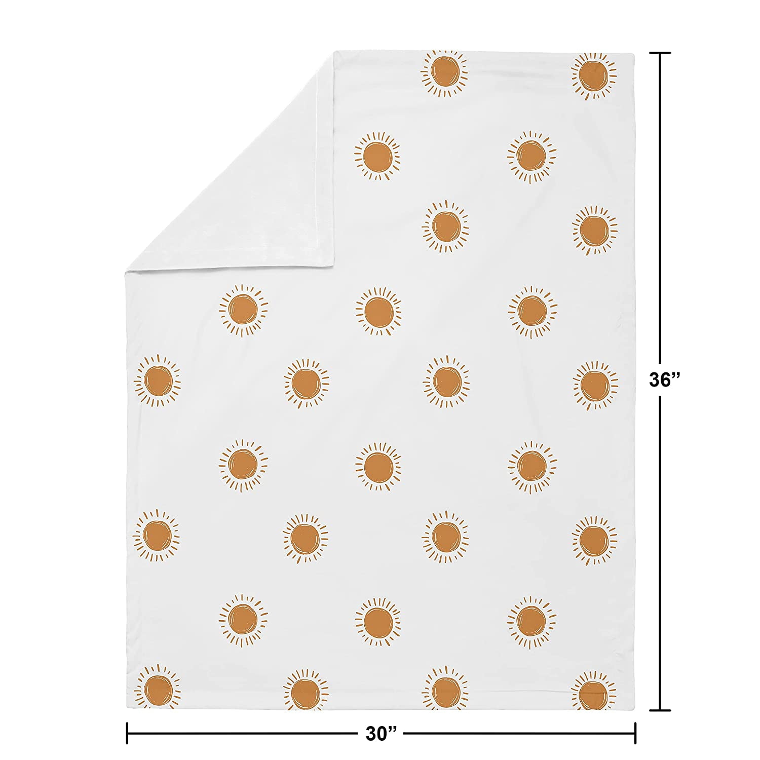 Sweet Jojo Designs Boho Sun White and Orange Baby Security Blanket