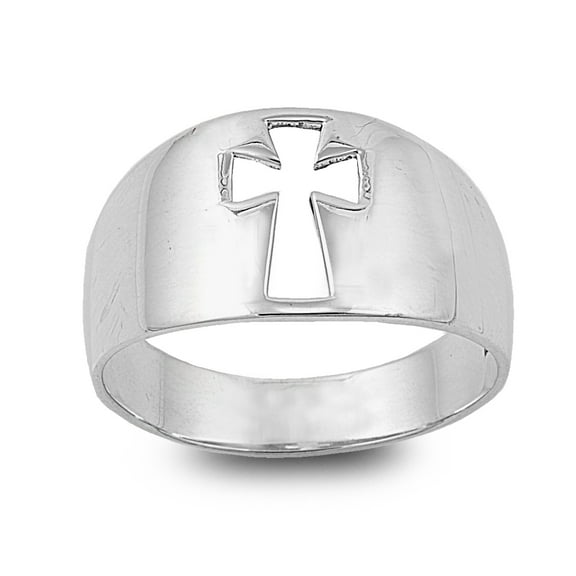 925 Sterling Silver Cross Ring Size 5
