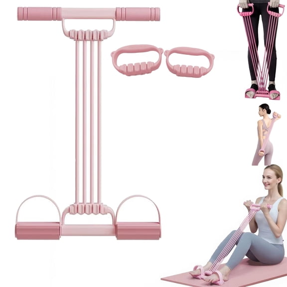 3 in 1 Adjustable Pedal Resistance Band, 8-Tube Multifunction Tension Rope, Natural Latex sit-up Trainer Resistance Band Suitable for Fat Loss and Full-Body Shaping Workout