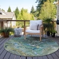 thumbnail image 6 of Addison Rugs Chantille Indoor/Outdoor Contemporary Abstract Teal Washable Round Rug, 8' x 8', 6 of 6