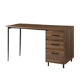 thumbnail image 5 of Walker Edison 3 Drawer Modern Wood and Metal Computer Writing Desk Home Office Workstation Small 52 Inch, Dark Walnut, 5 of 5