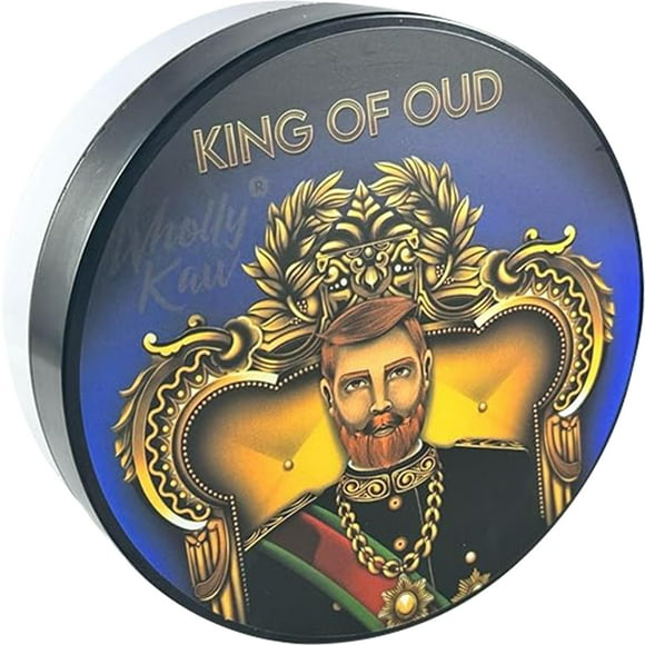 Jabón de Afeitar Sebo King of Oud. Base Siero. Enriquecido con Leche de Burra Agua Leche de Búfalo Proteínas de Suero Omega 3 Extracto de Lúpulo. bergamota limón salvia rosa pimienta rosa gálbano oud