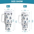 thumbnail image 3 of 30 oz Tumbler With Handle Stainless Steel Insulated Tumbler With Lid for Car Cup Holder Various Poses Penguin Patterns, 3 of 9