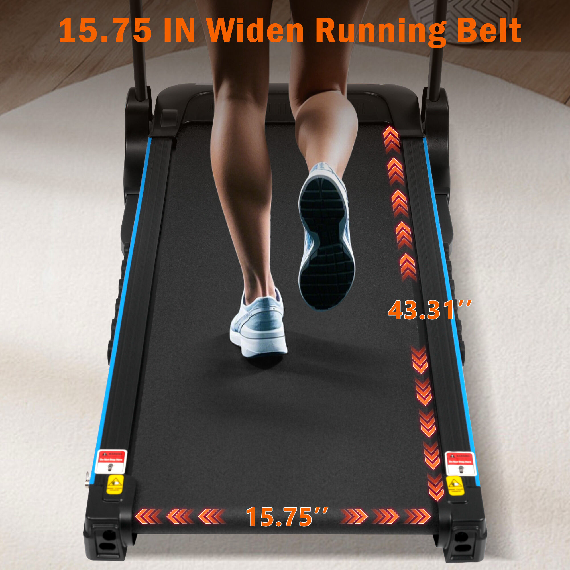 Incline Treadmill for Running & Walking, 3.0 HP Treadmills For Home 350 lbs Weight Capacity Hydraulic System Auto-Folding Treadmill with Type C & USB Charge For Android, 10MPH, Bluetooth Speaker