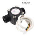 thumbnail image 2 of G1/2 Hall Effect Liquid Water Flow Sensor Switch Flowmeter Counter DC5V 1-30L/min Black YF-S201 4 Wires, 2 of 5