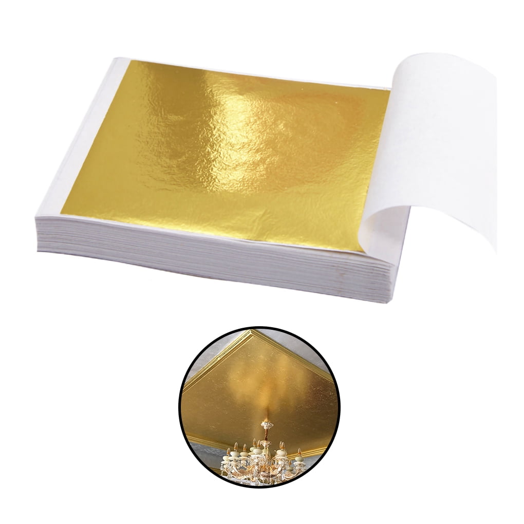 9x9cm 100 Sheets Practical Shiny Gold Leaf For Gilding Funiture Lines Wall Crafts Handicrafts