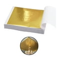 thumbnail image 2 of Injueey 100 Uds. Hoja de papel de aluminio para pared de oficina en casa, caja de regalo de papel de cobre dorado DIY, decoración de caja Artesanía papel de aluminio dorado Injueey HA001893-01, 2 of 6