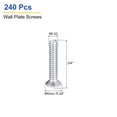 thumbnail image 2 of Uxcell Wall Plate Screws Outlet Screws Oval Head Milled Slot Panel Switch Plate Screws for Wall Light Electrical Cover Panel Replacement Silver White 3/4" 240Pcs, 2 of 5