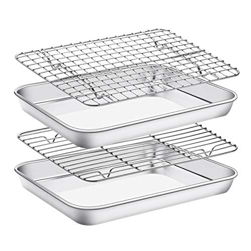 Estmoon Cooling Rack Stainless Steel 16.5 Inch Cooling Rack Oven Safe,Heavy Duty Wire Rack Set of 3 for Cookies,Cooking,Roasting,Grilling,Drying,Dishwasher Safe Cooling Racks for Baking