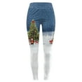 thumbnail image 4 of Gibobby Medias Afelpadas de Polar Pantalones estampados navideños personalizados para mujer, mallas ajustadas personalizadas para mallas para correr, mallas navideñas de muñeco (Aqua, M), 4 of 5