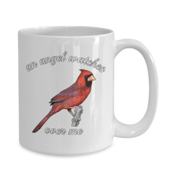 An Angel Watches Over Me Red Cardinal coffee mug
