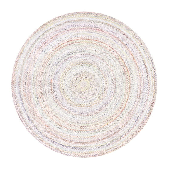 Pasargad Home Lagos 5' X 5' Hand Braided MultiColor Round Rug - All Ages, Indoors & Outdoors