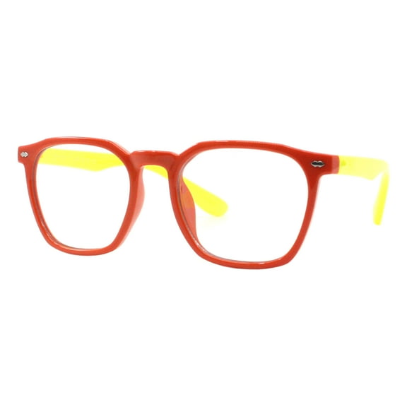 Kids Blue Light Blocker Glasses Soft Flexible Square Girls Boys UV Orange Yellow