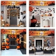 thumbnail image 4 of Happy Halloween Big Banner Decoraciones con Ghost Pumpkin Bat Handprint Huella Horror Haunted House Diseño para el hogar Wall Gallery Decor Outdoor Indoor Yard Garden Party Supplies 98 X 19 Inch Namotu WMPH-1121, 4 of 5
