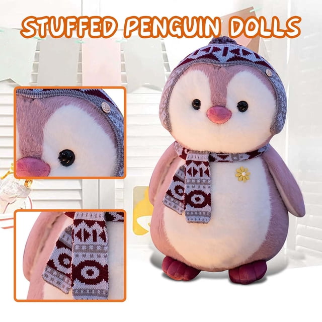 XWSHYW Juguetes para Niños Muñecos de Pingüinos con Sombreros, Juguetes de Peluche, Decoraciones de Coches para Niños, Regalos Navideños