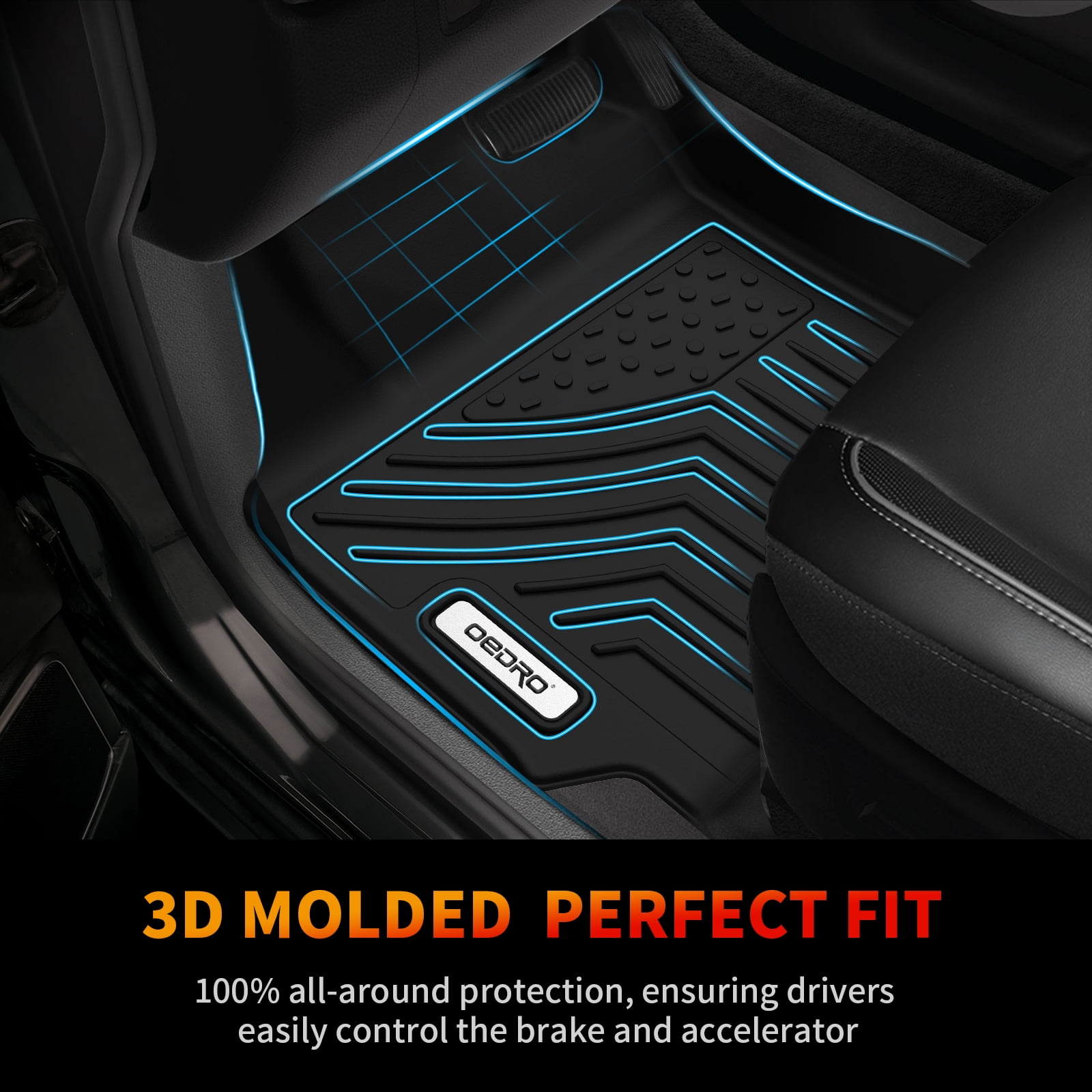 RVNI Floor Mats for 2007 2008 2009 2010 2011 Toyota Camry 3D Molded TPE Rubber Carpet